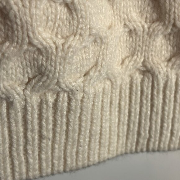 Loft Women Chunky Cable Knit Sweater Wool Blend Pullover Size Med Cream - Picture 7 of 7